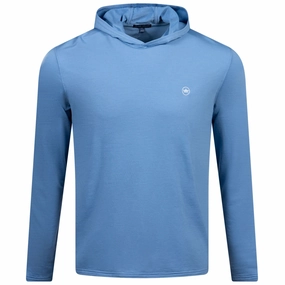 Excursionist Flex Hoodie Heather Brook Blue Peter Millar clothing for men
