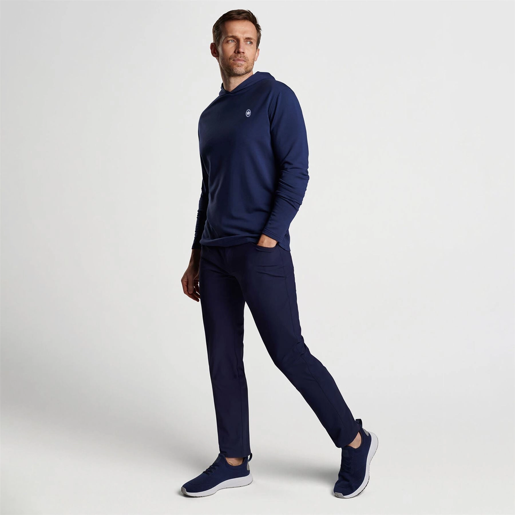 Excursionist Flex Hoodie Heather Navy Peter Millar Menswear Collection