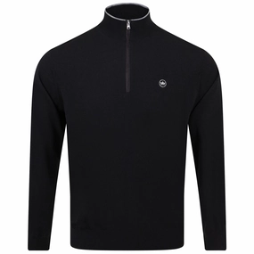 Excursionist Flex Quarter Zip Black Peter Millar clothing for men