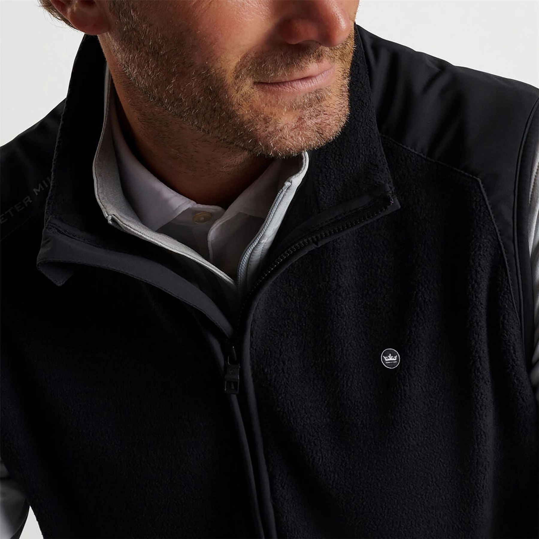 Fade Full Zip Mid Vest Black Peter Millar Menswear Collection
