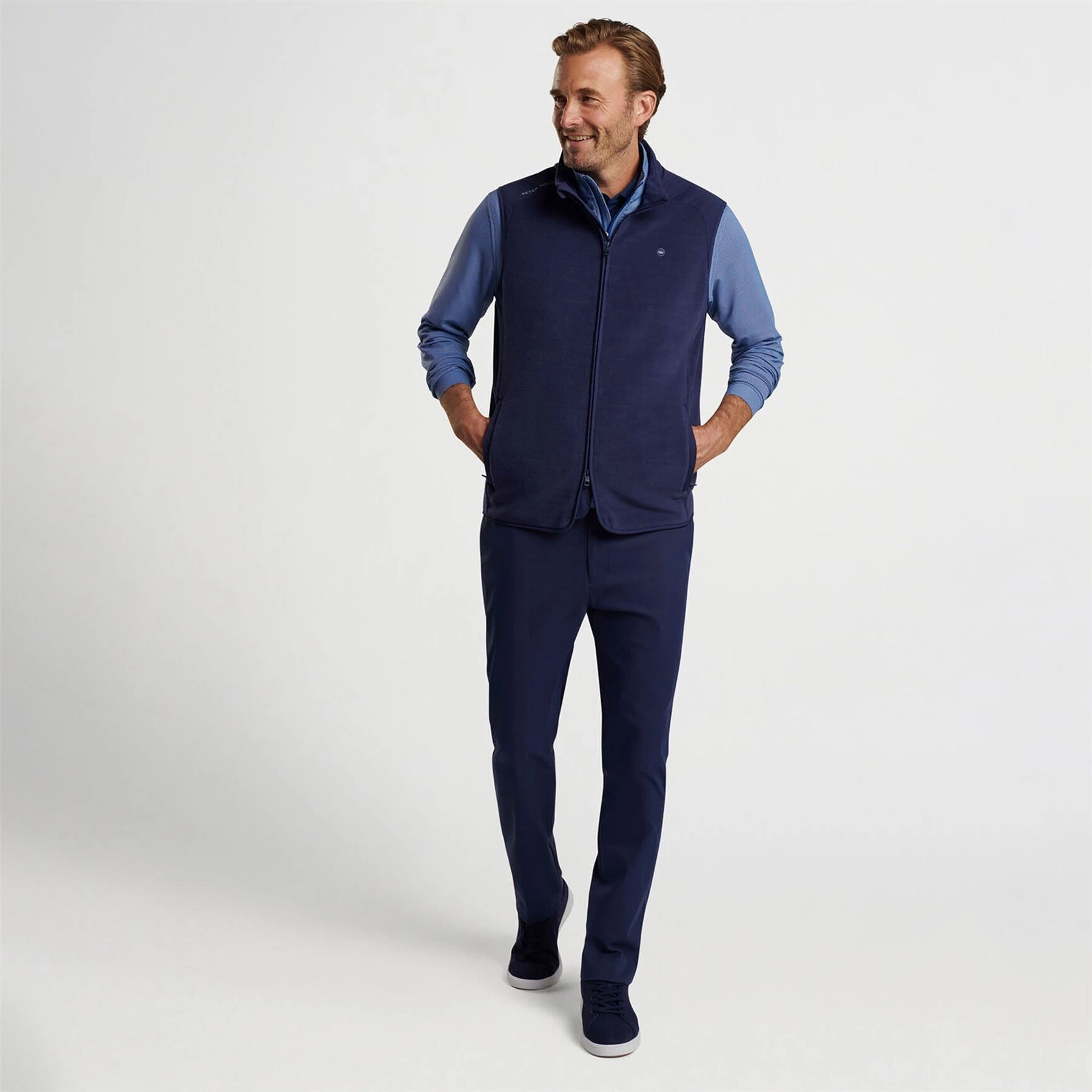Fade Full Zip Mid Vest Navy Peter Millar Menswear Collection