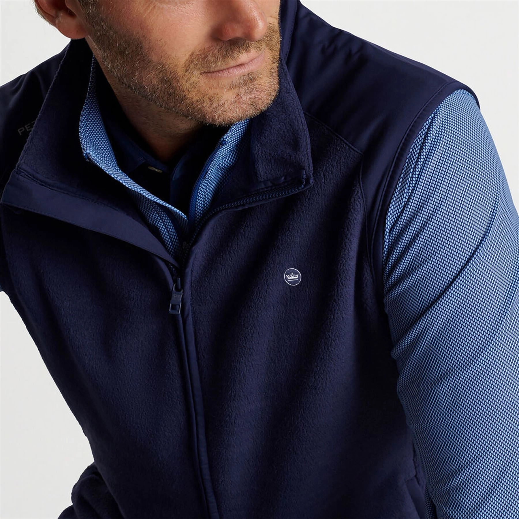 Fade Full Zip Mid Vest Navy Peter Millar Menswear Collection