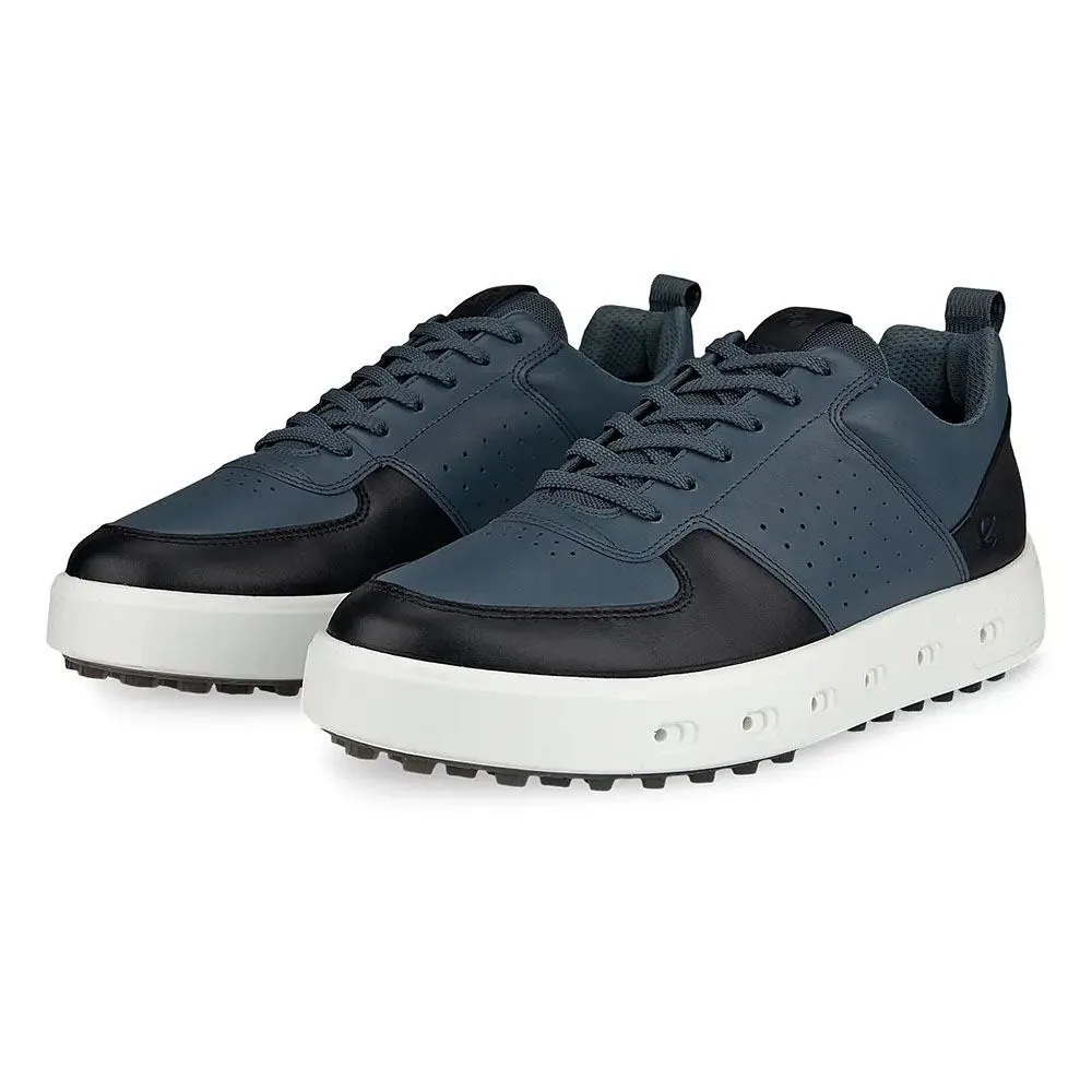 Durable Construction Shoes, Techwear Sneakers ECCO Street 720 Spikeless Golf Shoes Pavement/Black - SS24 Men