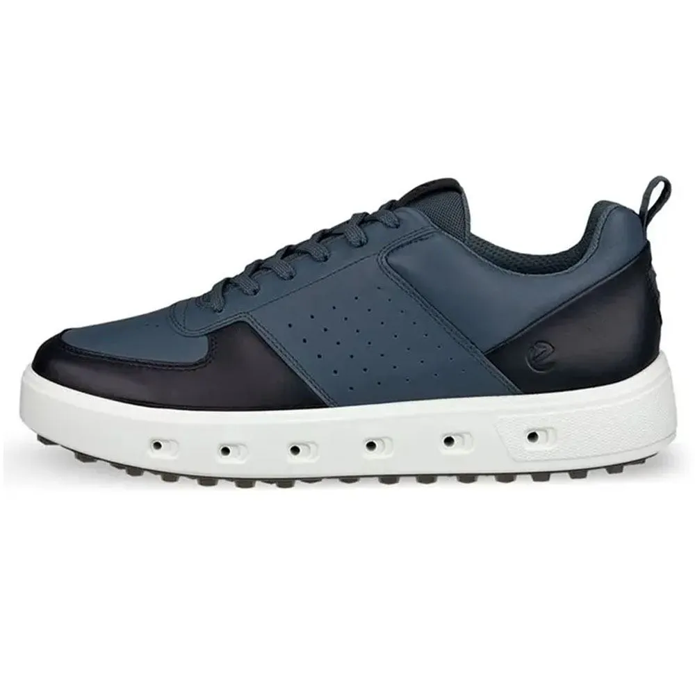 Rugged Sole Shoes ECCO Street 720 Spikeless Golf Shoes Pavement/Black - SS24 Men Orthopedic Shoes