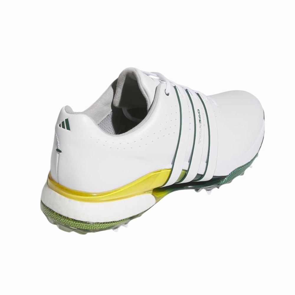 Adidas Men's Tour360 24 Golf Shoes - White/Green/Yellow Contemporary Design Sneakers, Responsive Cushioning Shoes