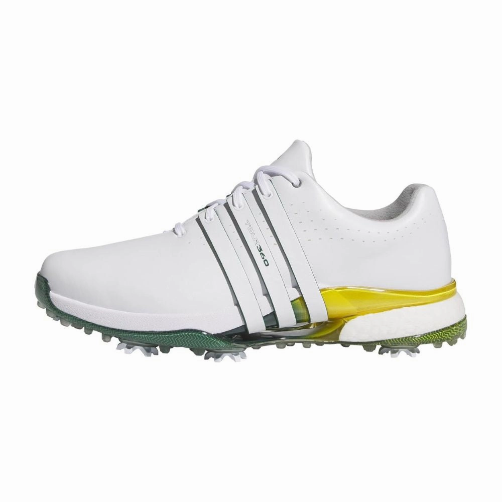 Shock Resistant Shoes, Running Sneakers Adidas Men's Tour360 24 Golf Shoes - White/Green/Yellow