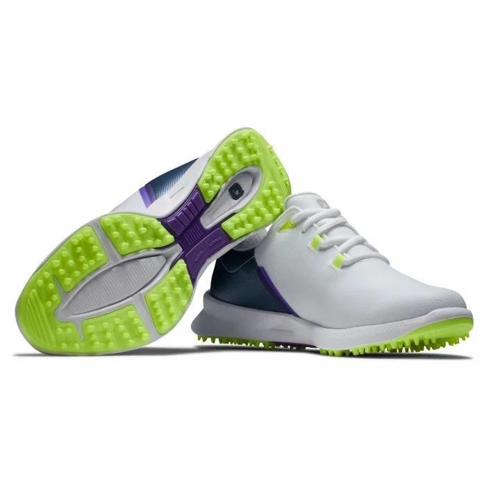 New Women's Footjoy FJ Fuel Sport White/Blue MSP$130 Ergonomic Shoes, Engineered Fit Sneakers, Stretchable Shoes