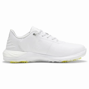 Non-Slip Soles Fast Glide PUMA Phantomcat Nitro Golf Shoes White/Silver/Feather Gray - 24 Men Active Drive Futuristic Shoes