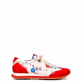 Slip-Resistant Shoes Feather Step New Tory Sport Printed Hank Golf Trainer Shoe - Snow White Pansy Size 7 MSP$238 Max Comfort