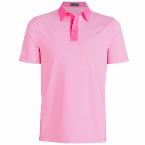 Feeder Stripe High Gauge Jersey Polo Knockout Pink G/Fore men's golf fashion
