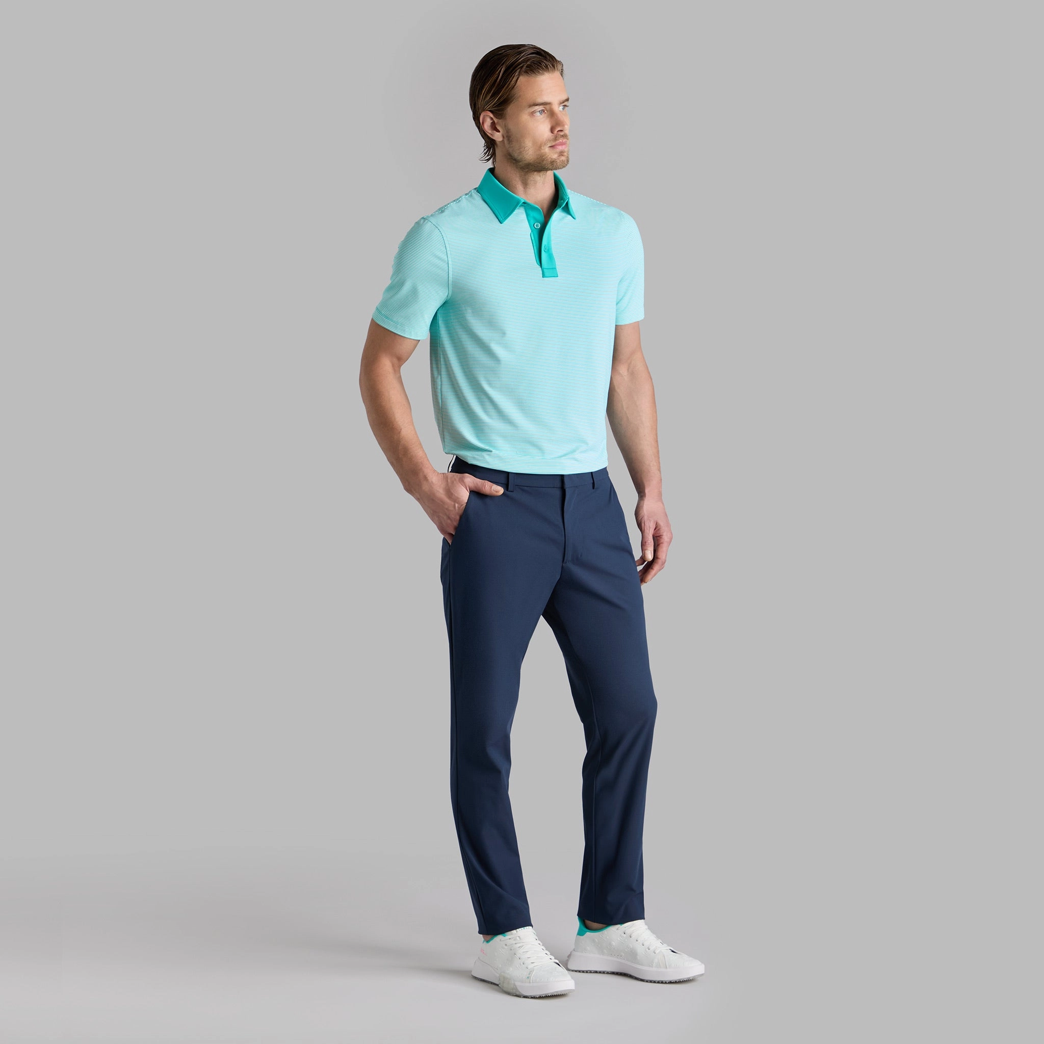Feeder Stripe High Gauge Jersey Polo Siren G/Fore Men's Fashion