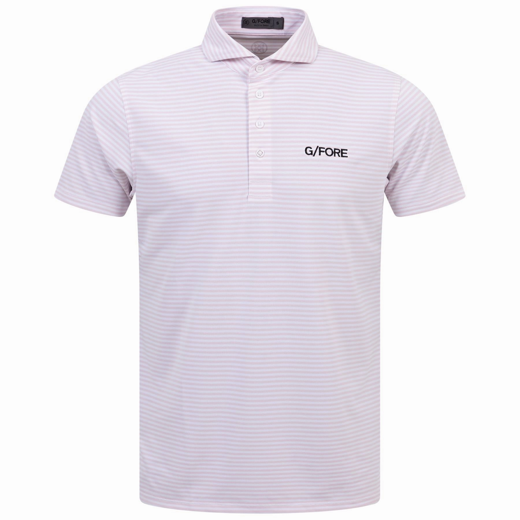 Feeder Stripe Tech Pique Embroidered Tailored Fit Polo Blush G/Fore men's golf fashion
