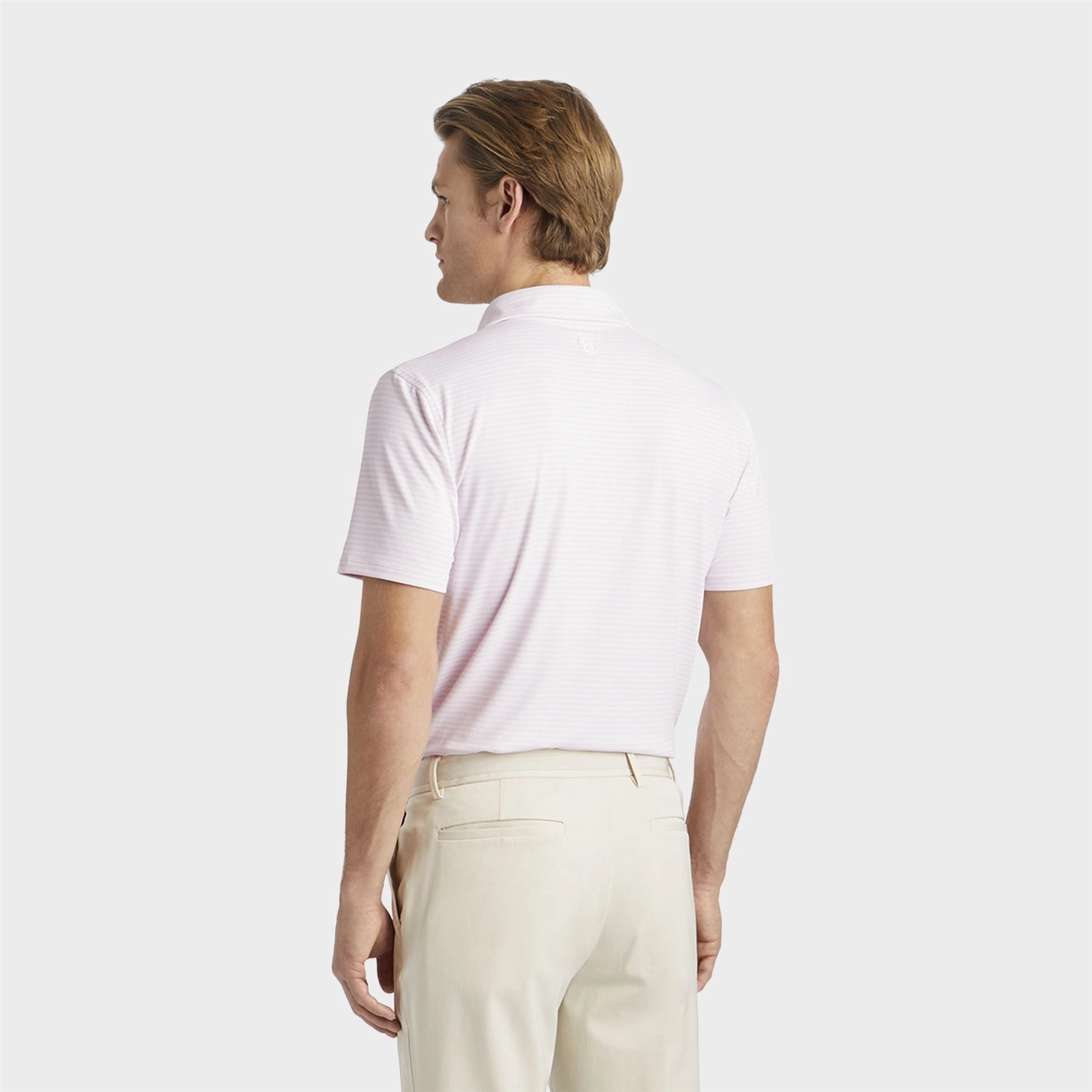 Feeder Stripe Tech Pique Embroidered Tailored Fit Polo Blush G/Fore Men's Fashion