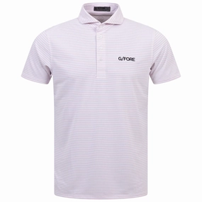 Feeder Stripe Tech Pique Embroidered Tailored Fit Polo Blush G/Fore men's golf fashion