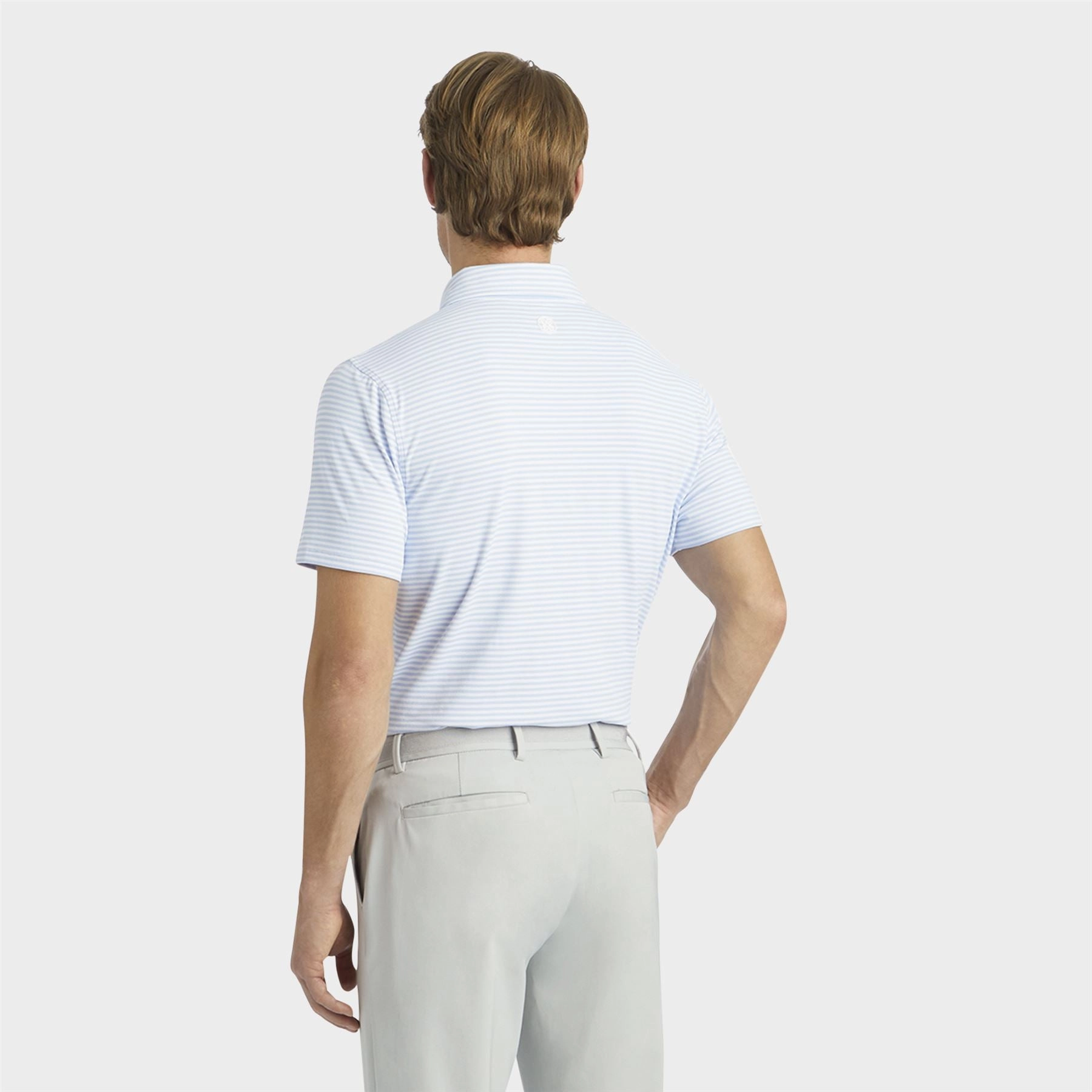 Feeder Stripe Tech Pique Embroidered Tailored Fit Polo Sky G/Fore Men's Fashion