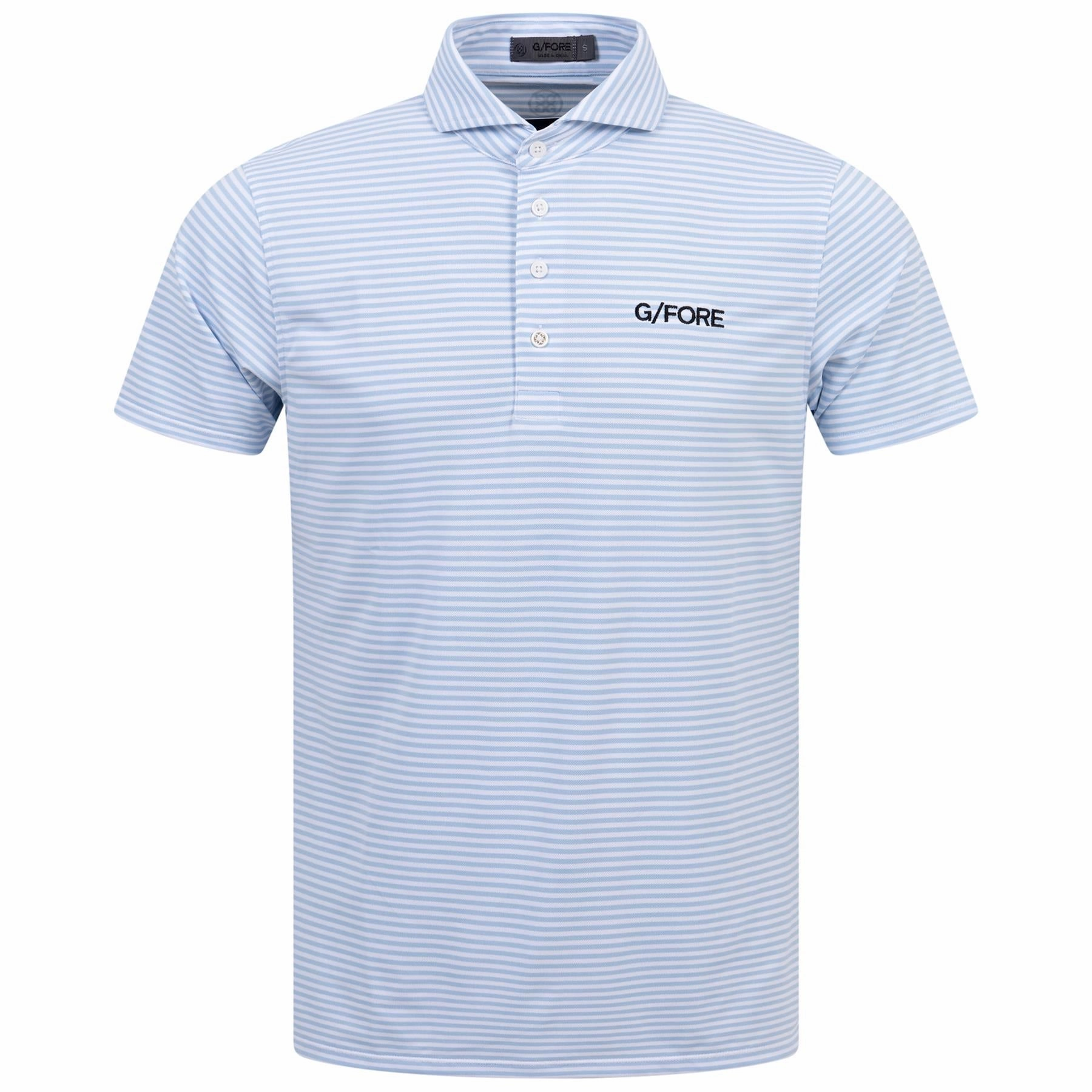 Feeder Stripe Tech Pique Embroidered Tailored Fit Polo Sky G/Fore men's golf fashion