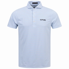 Feeder Stripe Tech Pique Embroidered Tailored Fit Polo Sky G/Fore men's golf fashion