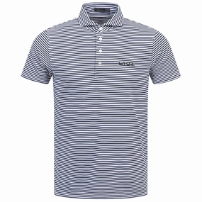 Feeder Stripe Tech Pique Embroidered Tailored Fit Polo Twilight G/Fore men's golf fashion