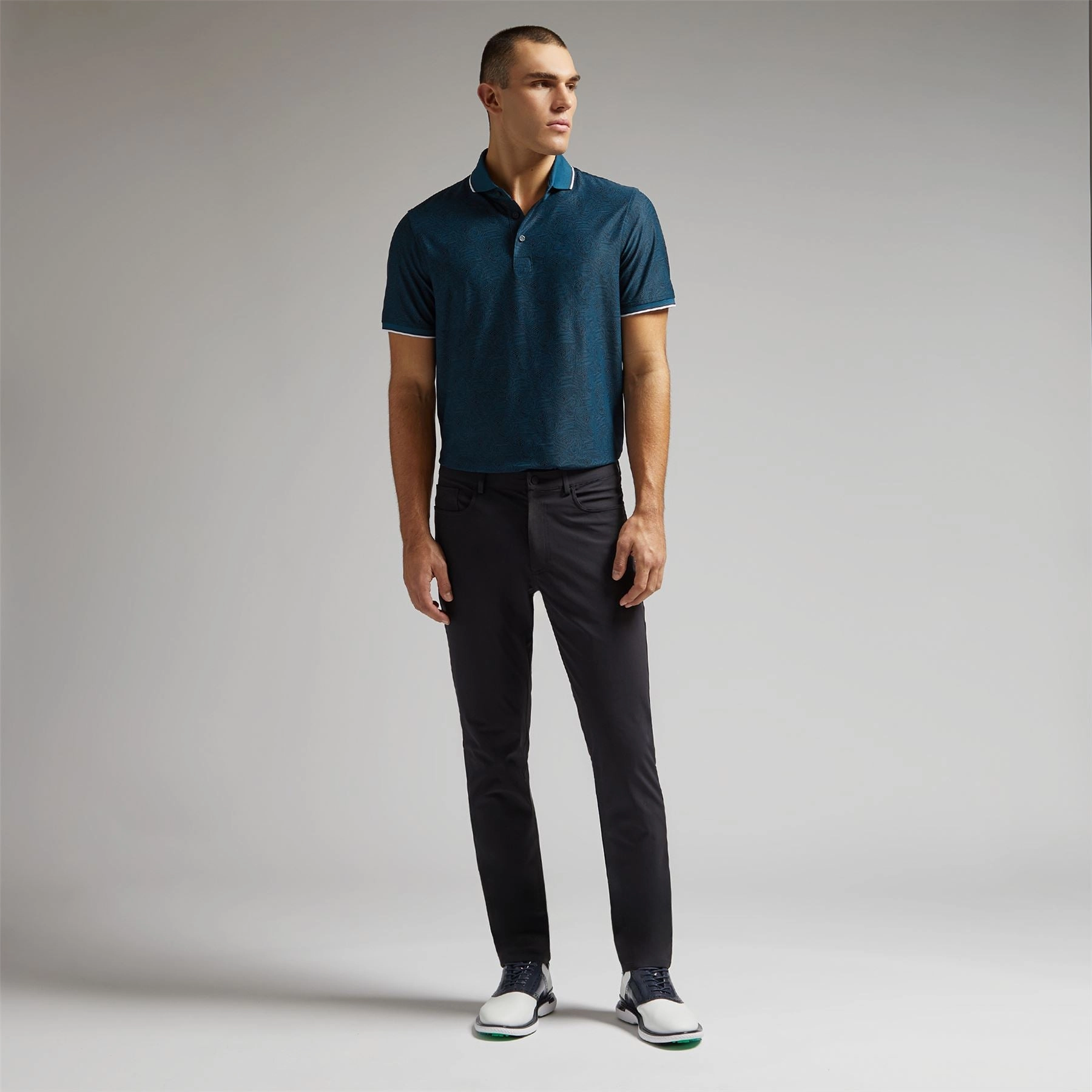 Fingerprint Tech Pique Polo Deep Sea G/Fore Men's Fashion