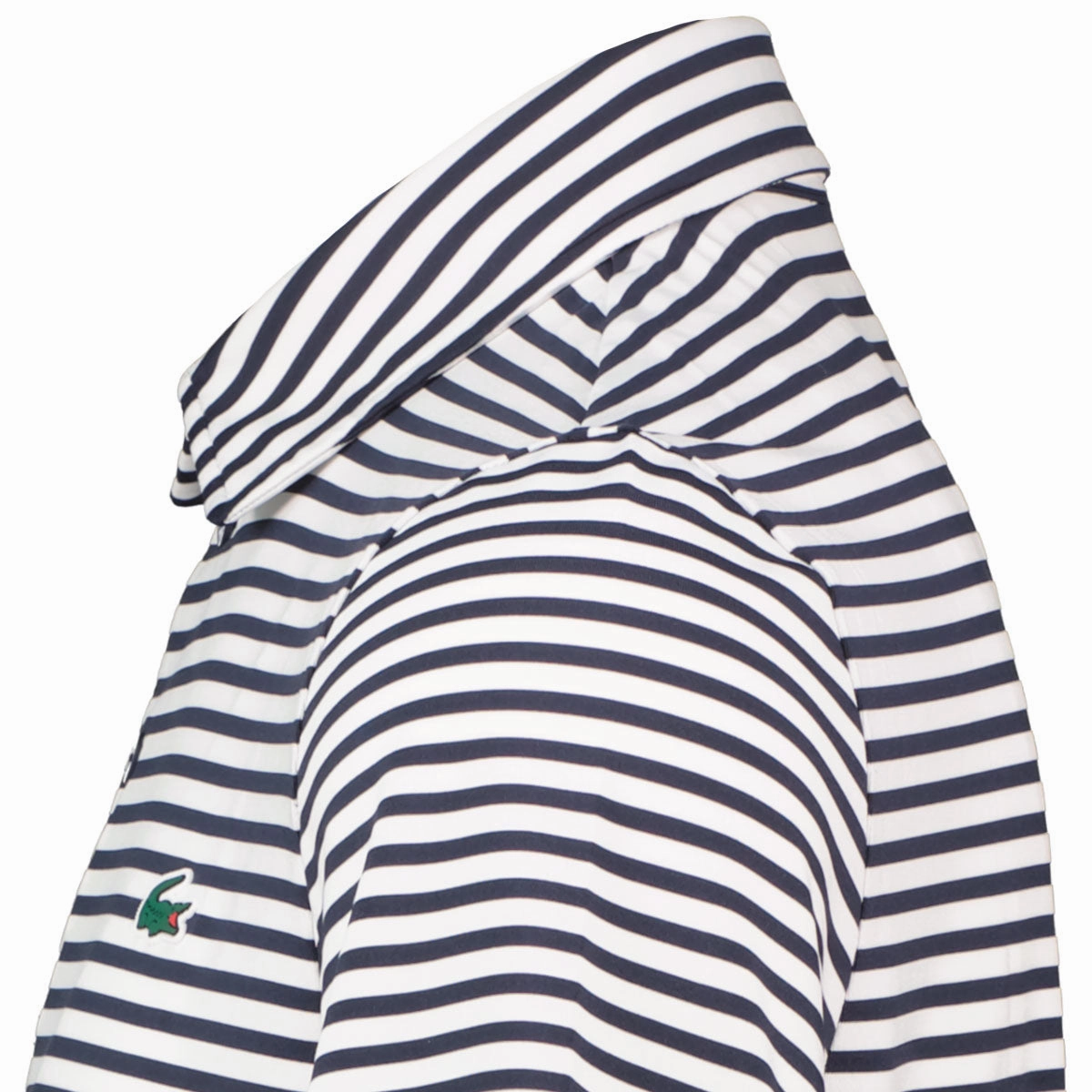 Lacoste All Over Stripe Golf Polo Shirt DH7418 fitted outfit