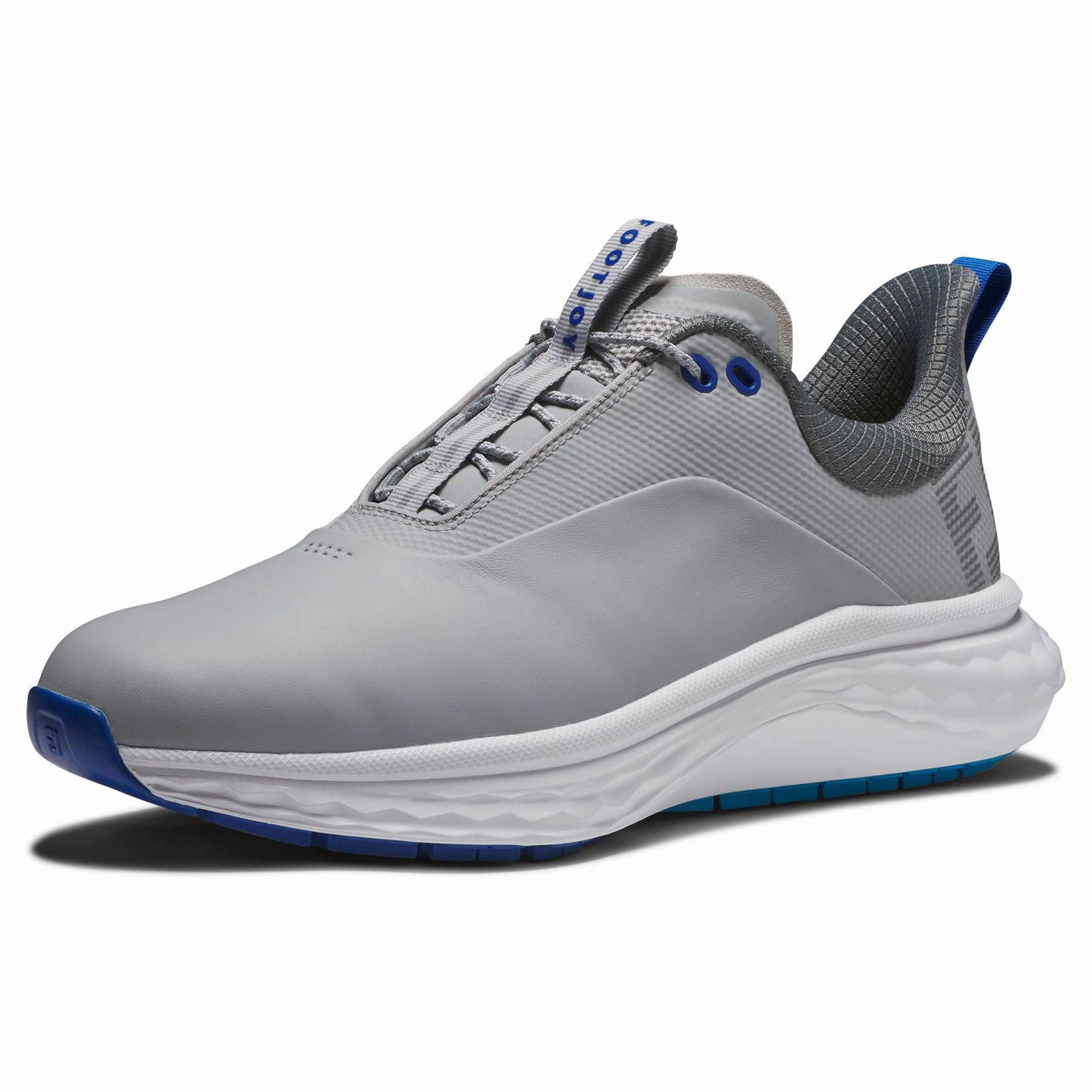 FJ Quantum Golf Shoes Grey/White/Blue Premium Men's Golf Shoes
