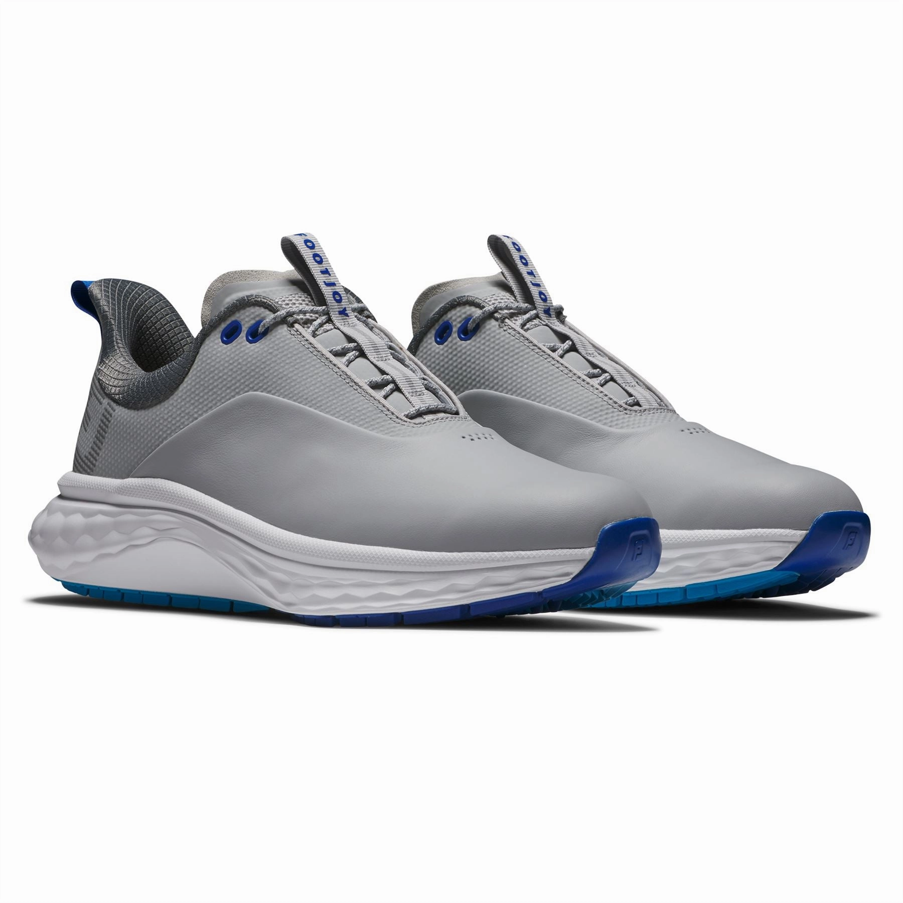 FJ Quantum Golf Shoes Grey/White/Blue Premium Men's Golf Shoes