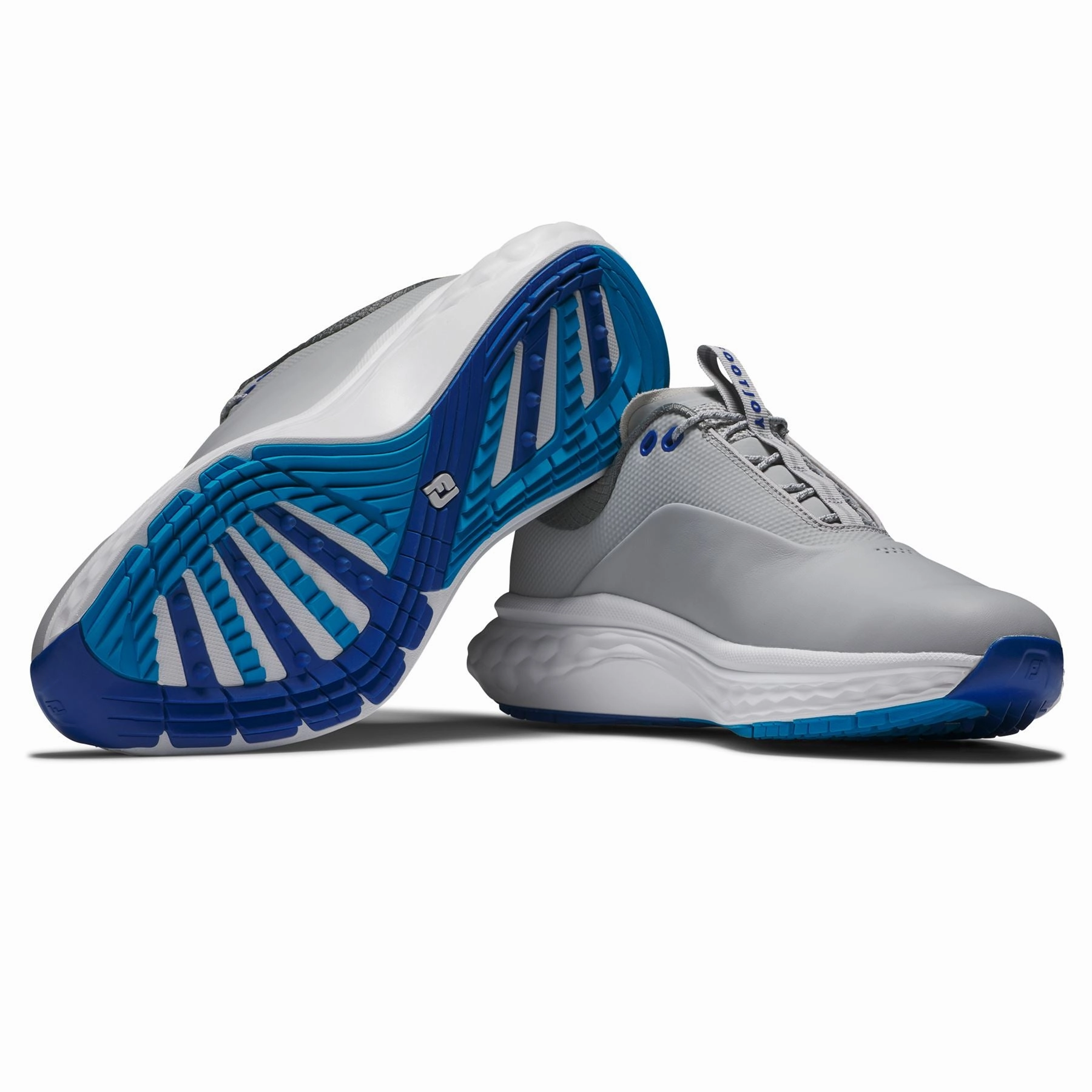 FJ Quantum Golf Shoes Grey/White/Blue Premium Men's Golf Shoes