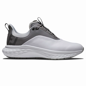 FJ Quantum Golf Shoes White/Grey/Silver Premium quality mens golf shoes