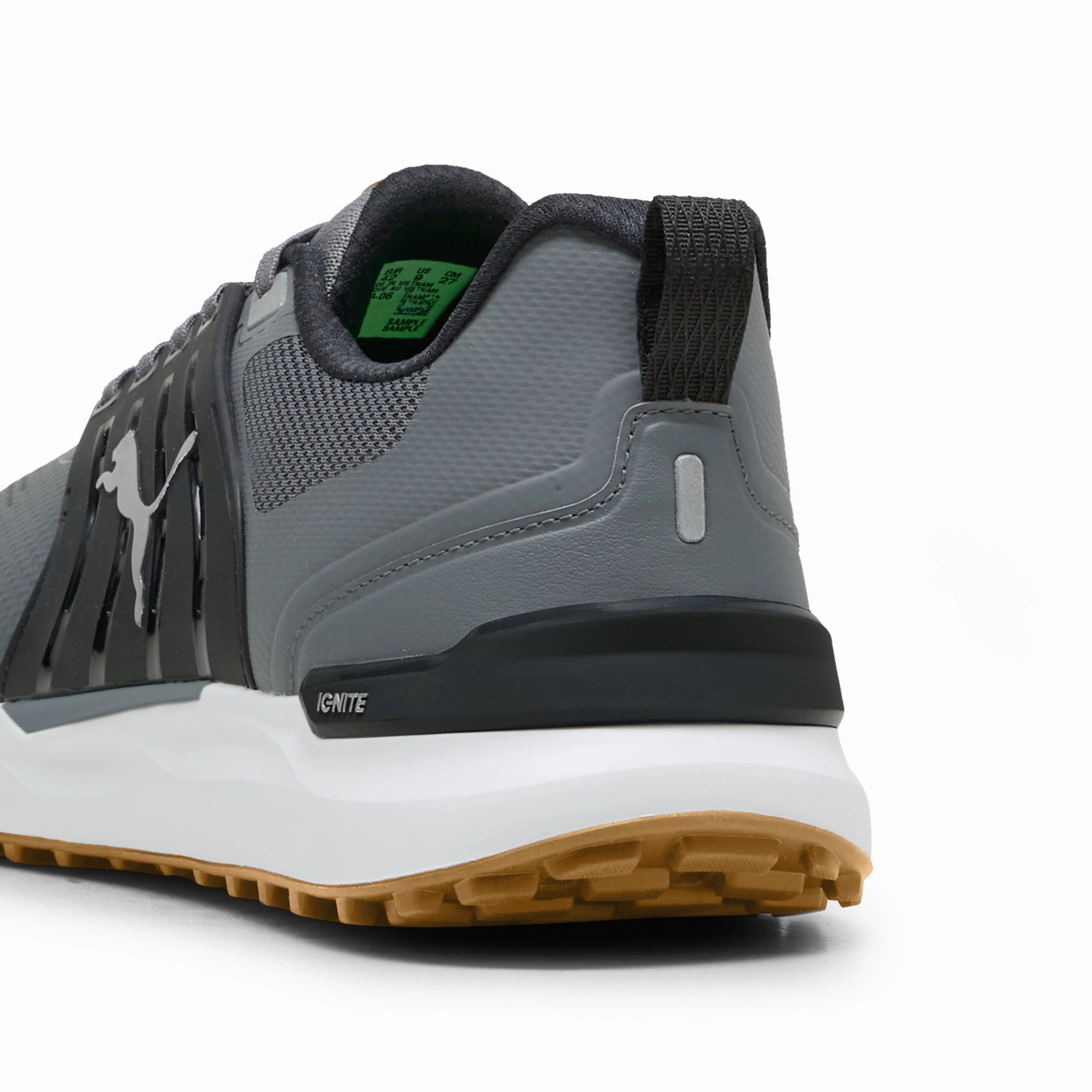 Side Angle Sneakers Puma Men's Ignite Elevate 2 Spikeless Golf Shoes - Slate Sky/Puma Black/Green Glare