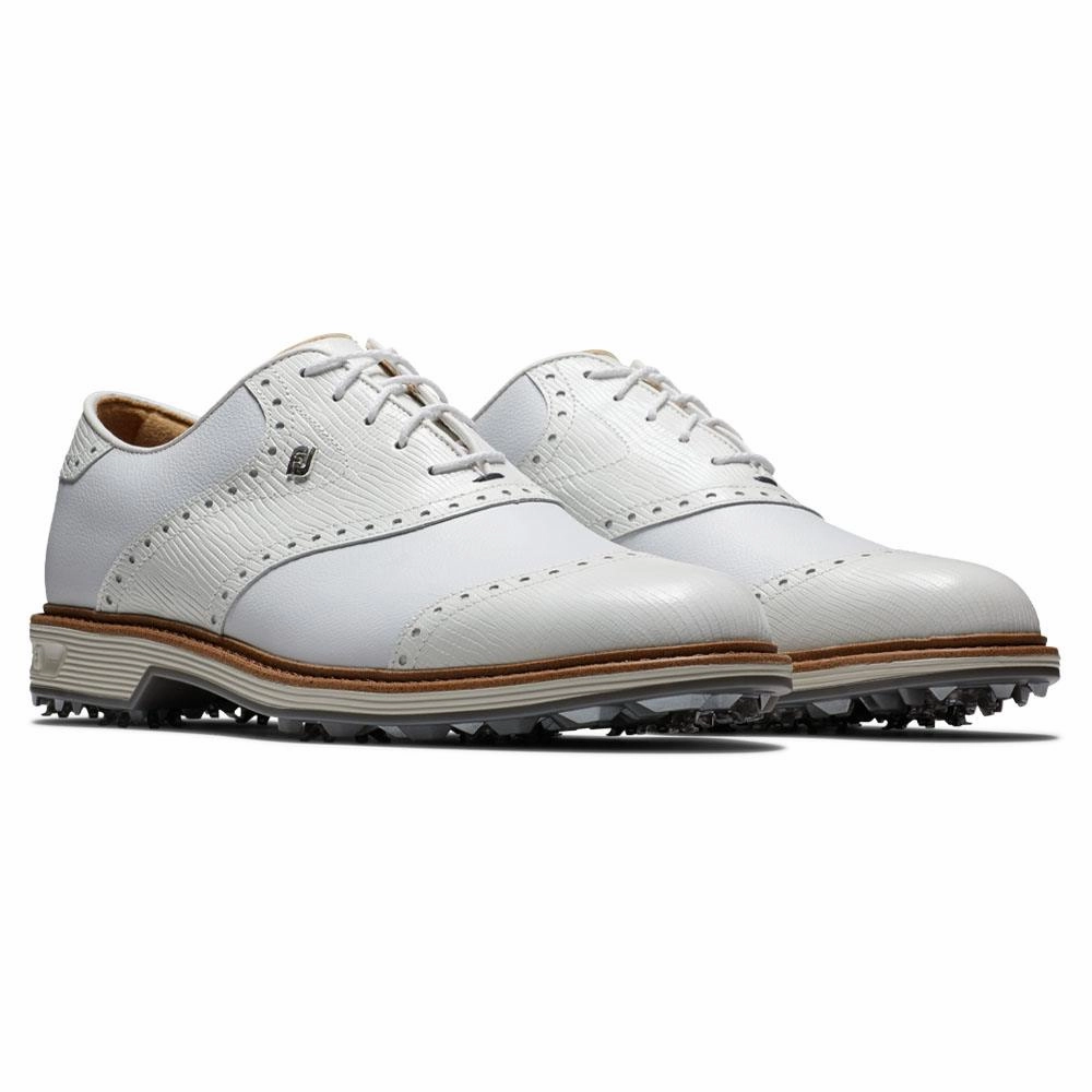 Breathable Shoes FootJoy Premiere Series - Wilcox Golf Shoes White/Lizard Print - 24 Men