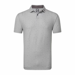 Footjoy 24 Tweed Texture Polo - Grey Cliff FootJoy men's golfwear and polos