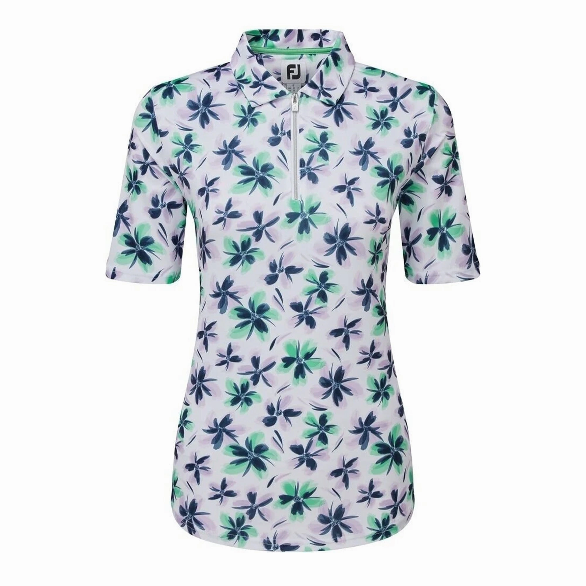Footjoy Ladies 1/2 Zip Floral Print Lisle FootJoy women's golf clothing