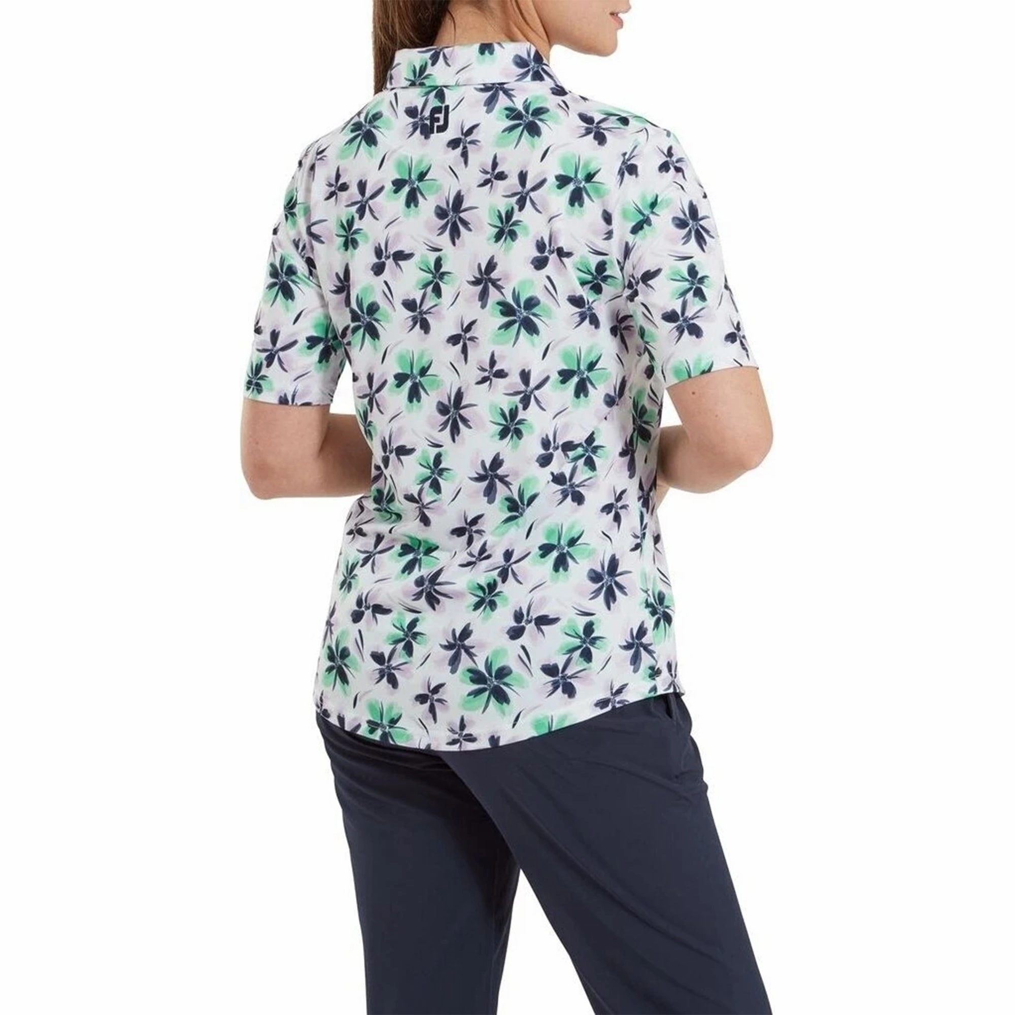 Footjoy Ladies 1/2 Zip Floral Print Lisle FootJoy Women's Apparel