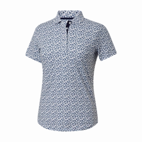 FootJoy Ladies Floral Print Short Sleeve Polo Shirt FootJoy women's golf clothing