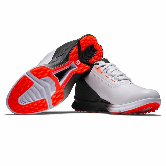 FootJoy Men's FJ Fuel Golf Shoe 55420 - White/Black/Coral Men's Shoes from Other Brands