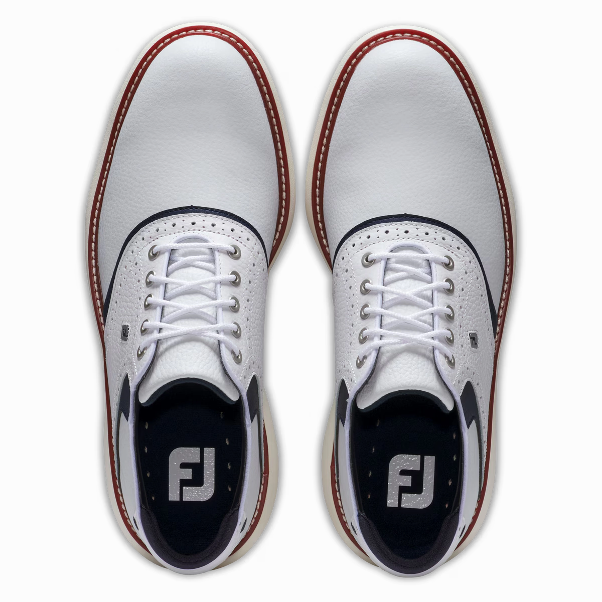 FootJoy Men`s Limited Edition Coastal Traditions Golf Shoes - White/Navy/Red FootJoy Men's Golf Shoes