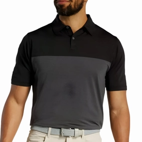 FootJoy Men's Lisle Tonal Block Polo FootJoy men's golfwear and polos