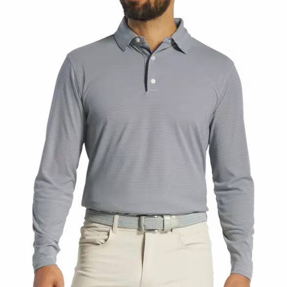 FootJoy Men's Long Sleeve Micro Stripe Polo FootJoy men's golfwear and polos