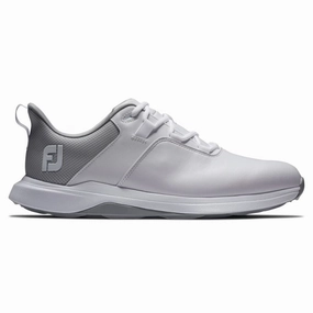 FootJoy Men's ProLite Spikeless Laced Golf Shoes - White/Grey Men's shoes from other brands