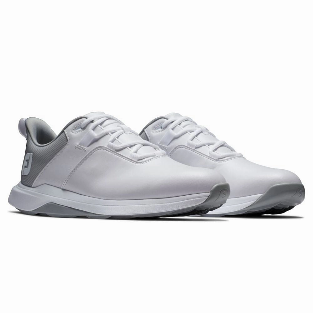 FootJoy Men's ProLite Spikeless Laced Golf Shoes - White/Grey Men's Shoes from Other Brands