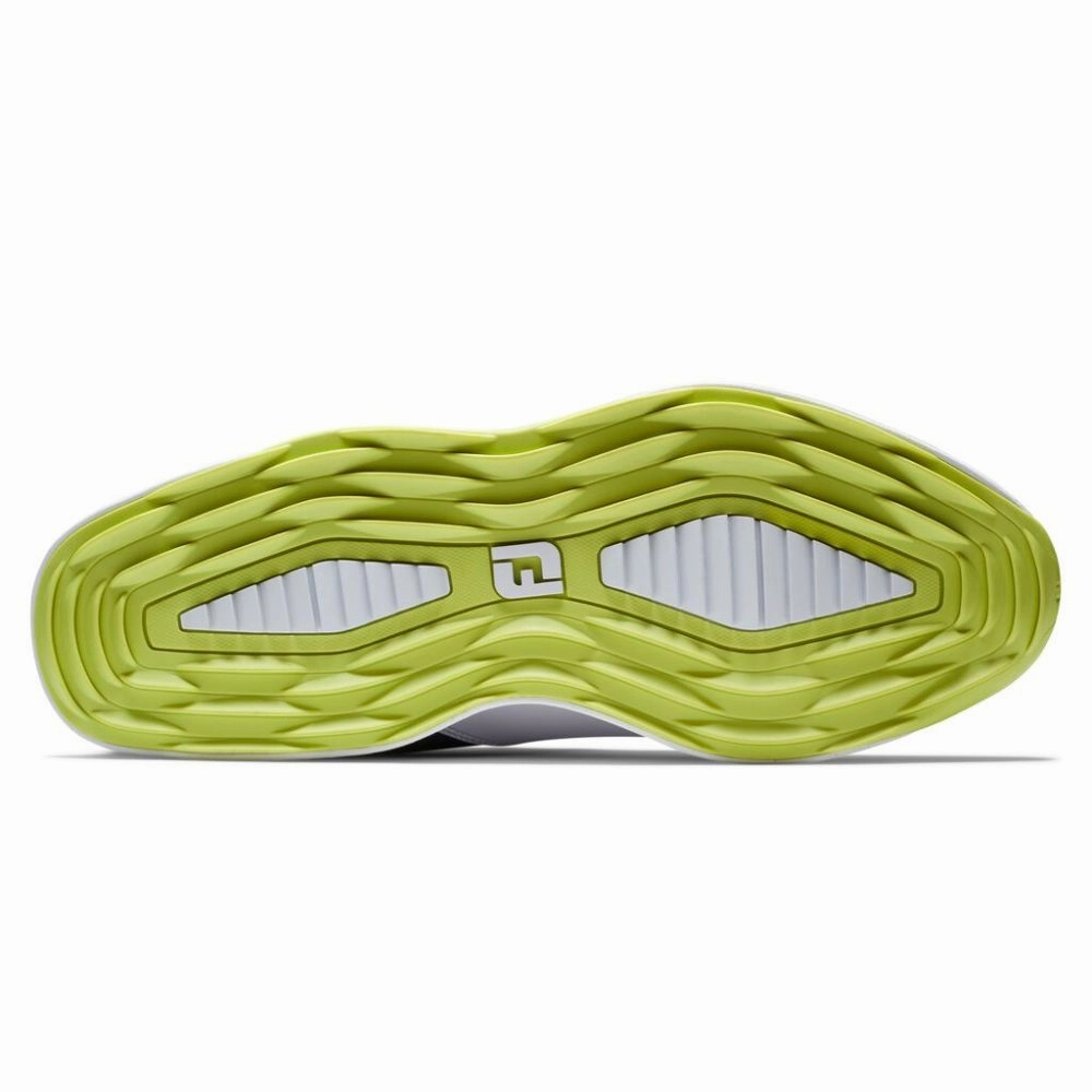 FootJoy Men's ProLite Spikeless Laced Golf Shoes - White/Navy/Lime Men's Shoes from Other Brands