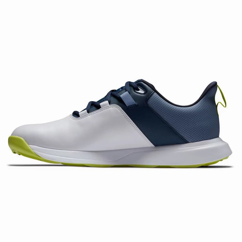 FootJoy Men's ProLite Spikeless Laced Golf Shoes - White/Navy/Lime Men's Shoes from Other Brands