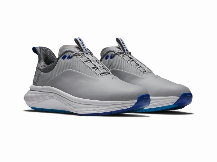 FootJoy Men's Quantum - Grey/White/Blue Golf Shoes FootJoy Men's Golf Shoes