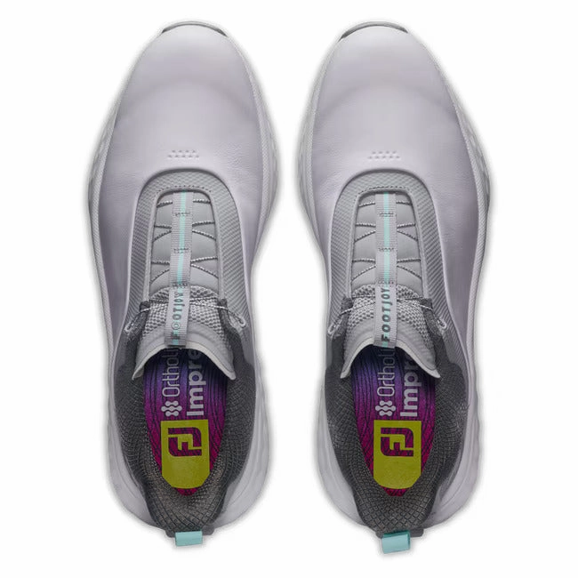FootJoy Men's Quantum BOA Golf Shoes - Grey/White Lightweight Men's Spikeless Golf Shoes