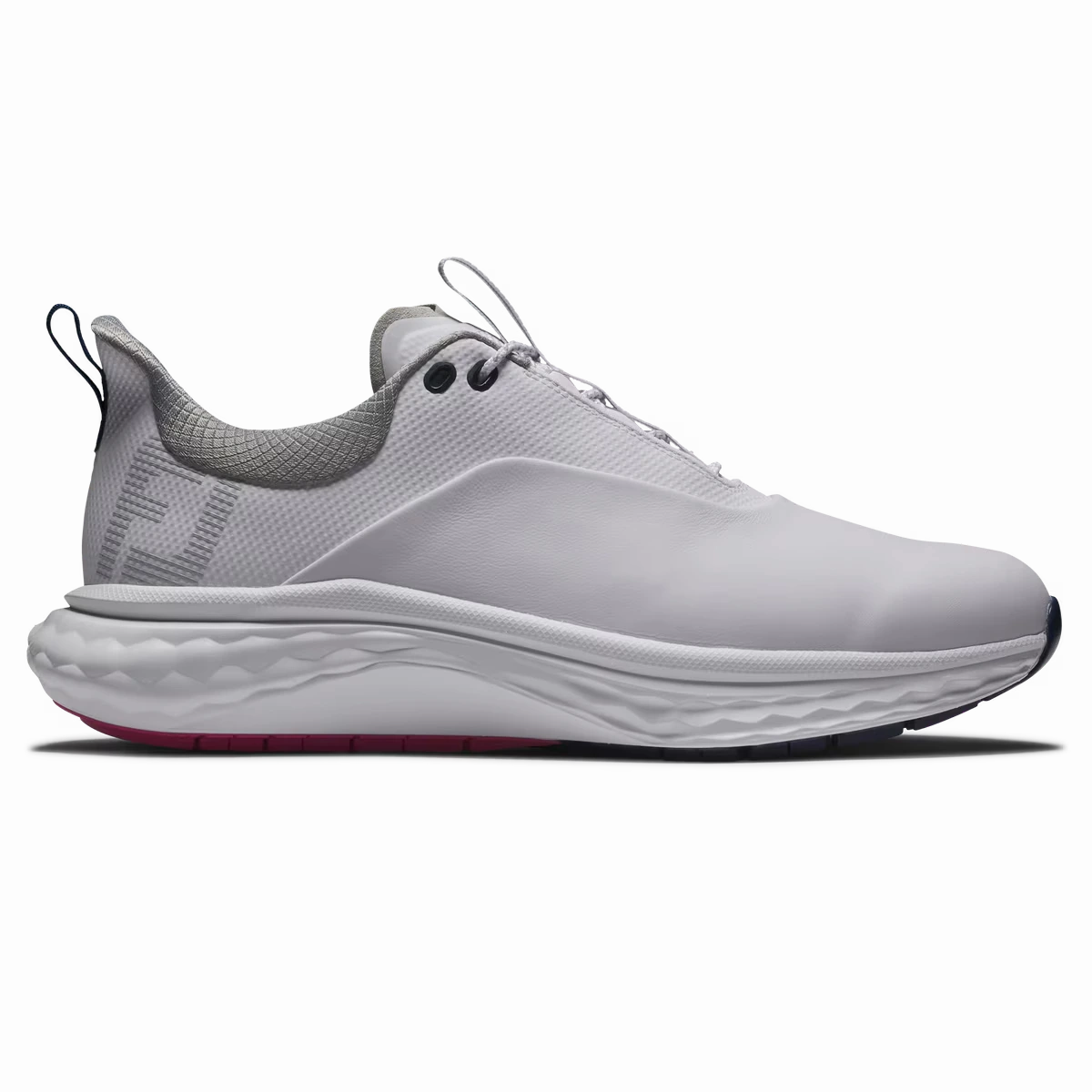 FootJoy Men's Quantum Golf Shoes - White/Blue/Pink Lightweight men's spikeless golf shoes