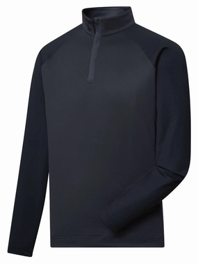 FootJoy Men's Tonal Block Midlayer - Black FootJoy men's golfwear and polos