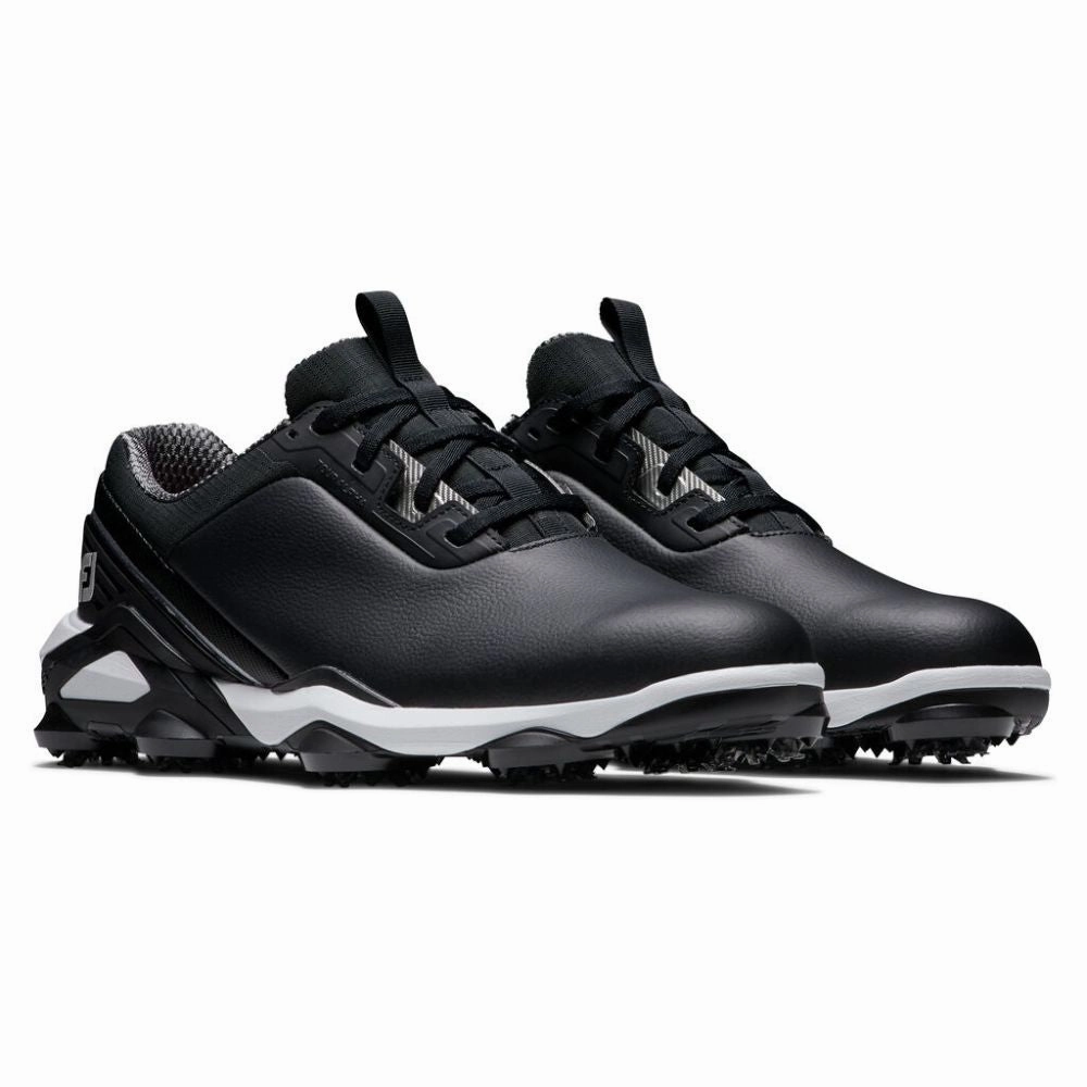 FootJoy Men's Tour Alpha Cleated Laced Golf Shoe - Black/White/Silver Men's Shoes from Other Brands