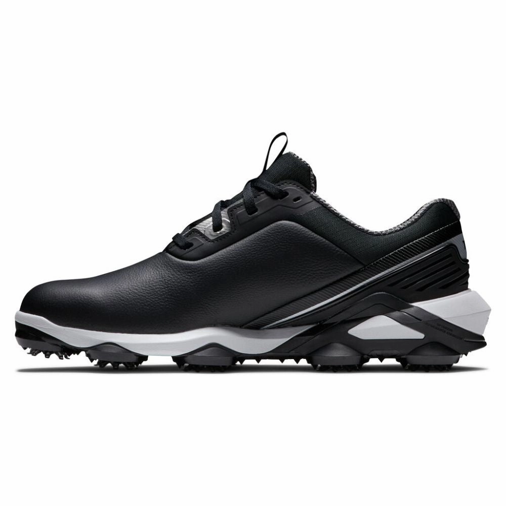FootJoy Men's Tour Alpha Cleated Laced Golf Shoe - Black/White/Silver Men's Shoes from Other Brands