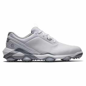 FootJoy Men's Tour Alpha Cleated Laced Golf Shoe - White/White/Silver Men's shoes from other brands