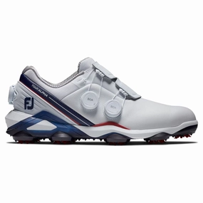 FootJoy Men's Tour Alpha Triple BOA Golf Shoes - White/Red/Navy Men's shoes from other brands